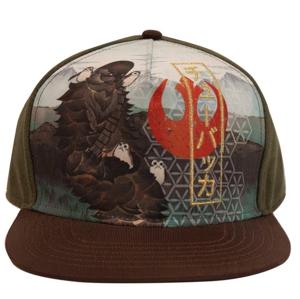 STAR WARS Chewbacca with Porgs Japanese
Styled Art with Kanji Trucker Hat